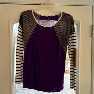 Purple Elbow Patch Top